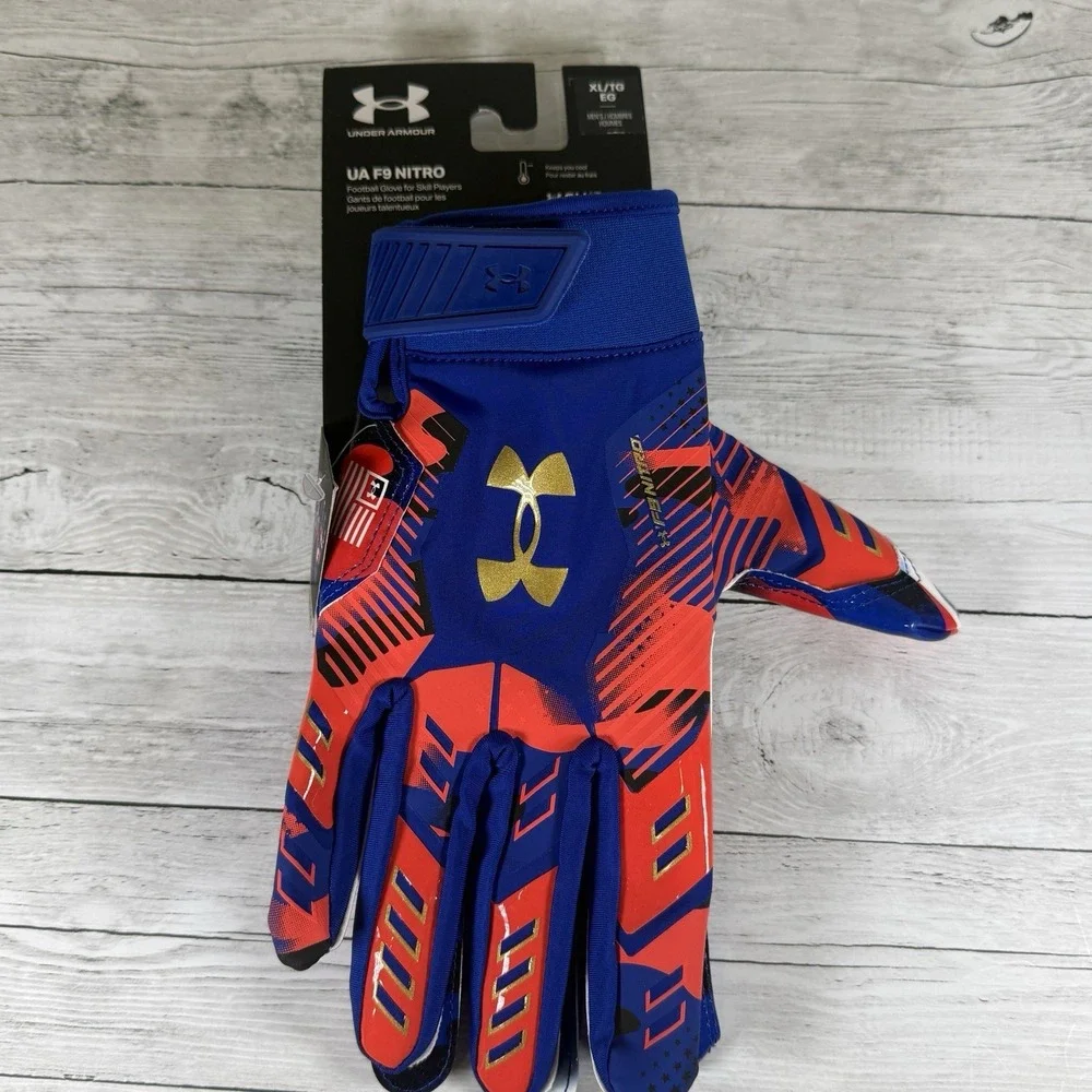 Under Armour Men's F9 Nitro Football Gloves - Size XL Team USA Brand New